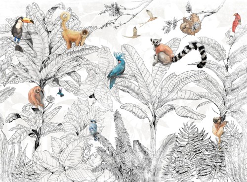 Fototapeta egzotyczna Tecnografica 72178-1 Jungle Club Black