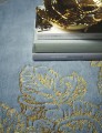 Niebiesko Złoty Dywan Wedgwood w Kwiaty - TONQUIN BLUE 37008
