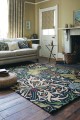 Niebiesko Zielony Dywan William Morris w Kwiaty - SEAWEED INK 28008