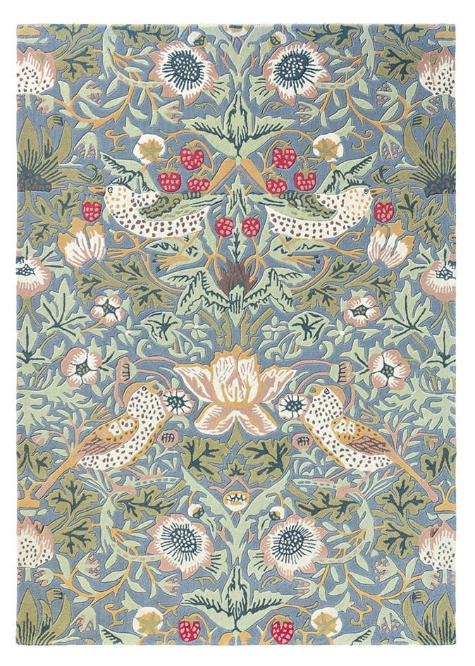 Zielony Dywan w Kwiaty - STRAWBERRY THIEF SLATE 27718