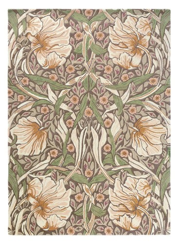 Beżowo Zielony Dywan William Morris w Kwiaty - PIMPERNEL AUBERGINE 28805