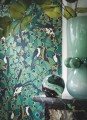 Tapeta w ptaki i liście Casamance Majoliques 74782876 Printemps Viennois