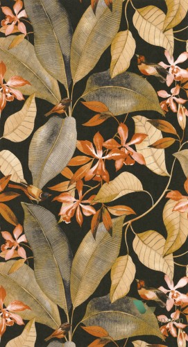 Tapeta egzotyczne rośliny i ptaki Casadeco DELY 85382347 Bridsong Delicacy