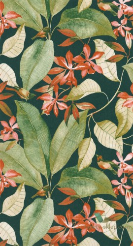 Tapeta egzotyczne rośliny i ptaki Casadeco DELY 85387289 Bridsong Delicacy