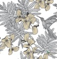 Tapeta 1838 Wallcoverings 1804-117-06 Hummingbird Jet Aurora