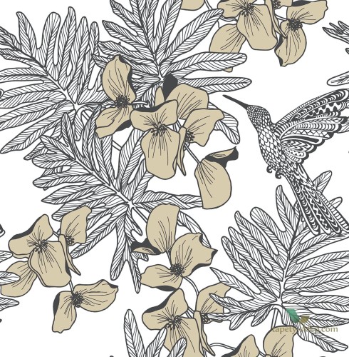 Tapeta 1838 Wallcoverings 1804-117-06 Hummingbird Jet Aurora