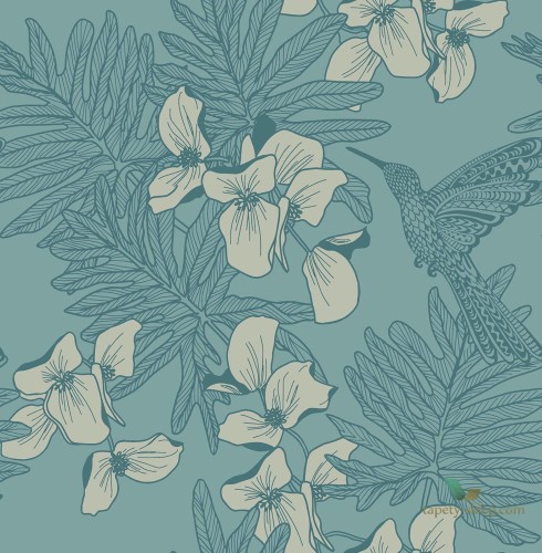 Tapeta 1838 Wallcoverings 1804-117-03 Hummingbird Seafoam Aurora