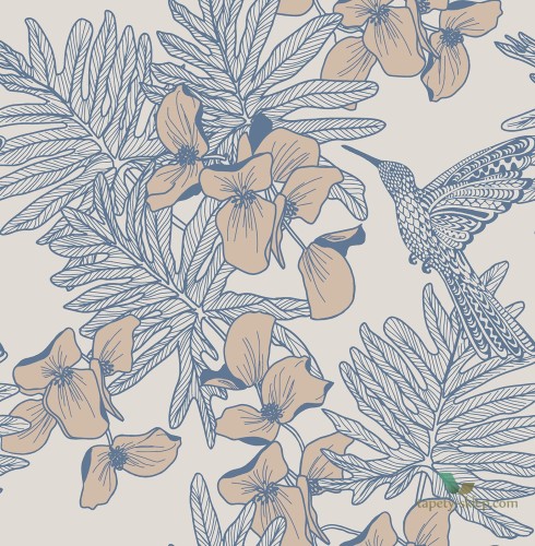 Tapeta 1838 Wallcoverings 1804-117-02 Hummingbird Lagoon Aurora