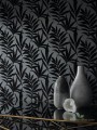 Tapeta 1838 Wallcoverings 1703-113-07 Verdi  Black Flock Camellia