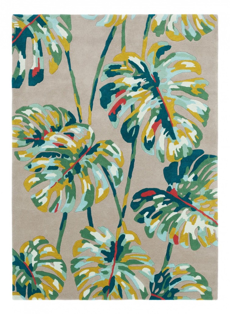 Szary Dywan w Liście - KELAPA ZEST 040307