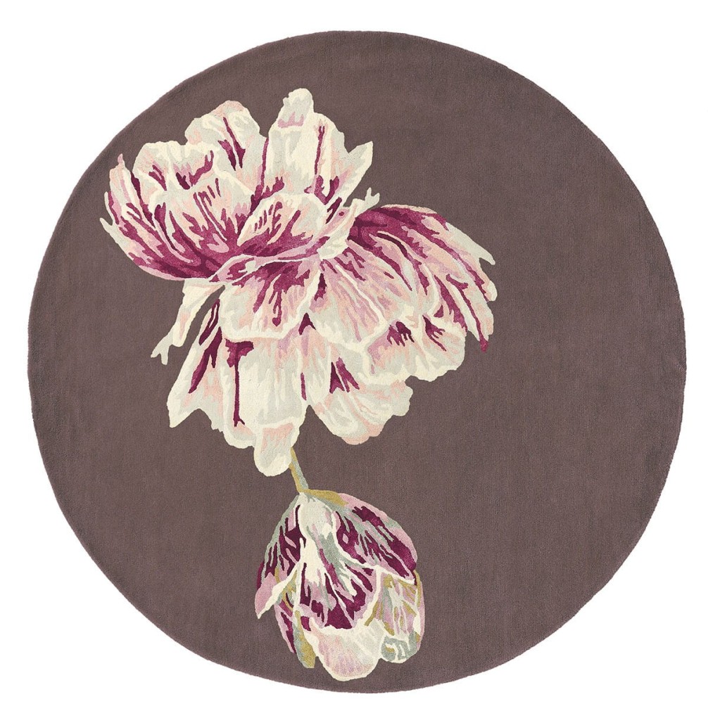 Brązowo Różowy Dywan Okrągły - TRANQUILITY ROUND AUBERGINE 56005