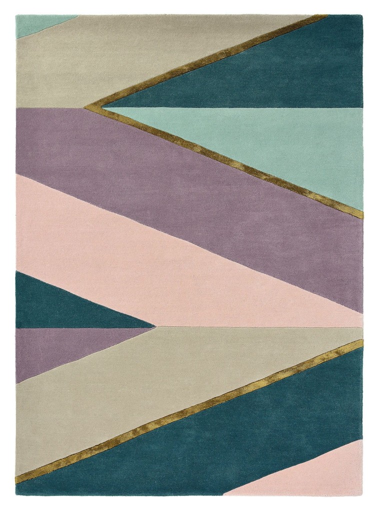 Beżowo Fioletowy Dywan Geometryczny - SAHARA PINK 56102