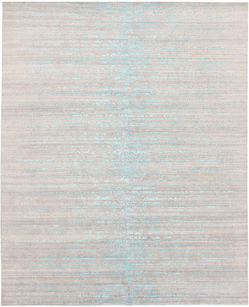 Beżowo Niebieski Dywan Wycinany - SHANGRI LA AQUA AZUL 7032