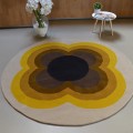 Okrągły Kolorowy Dywan Orla Kiely w Kwiaty - SUNFLOWER YELLOW 060006
