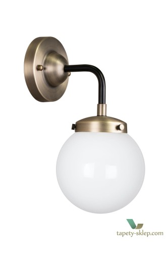 Kinkiet Alley IP44 Antique Brass/White 990551 Globen