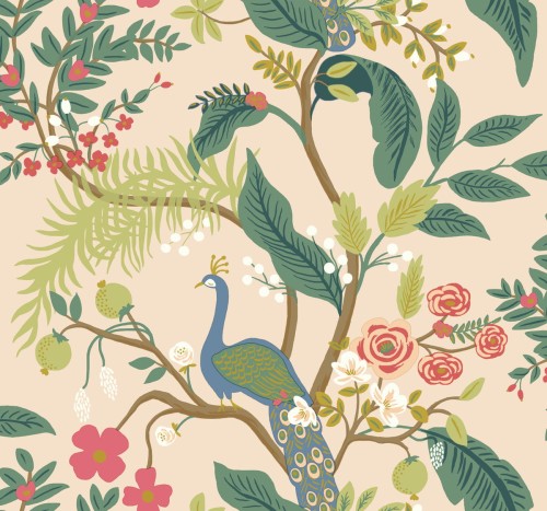 Tapeta Pawie I Drzewa York Wallcoverings RI5169 Peacock Rifle Paper Co.