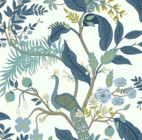 Tapeta Pawie I Drzewa York Wallcoverings RI5173 Peacock Rifle Paper Co.