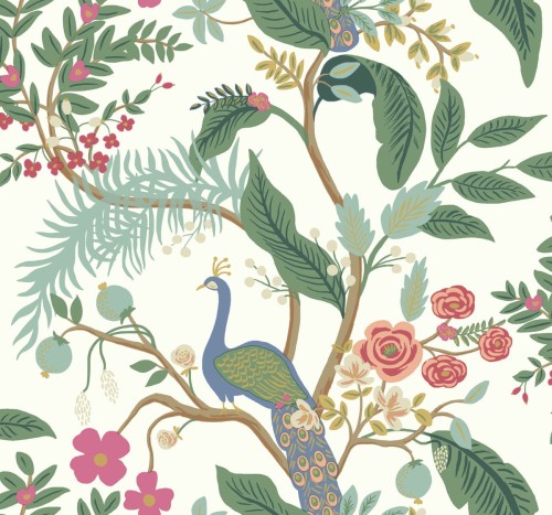 Tapeta Pawie I Drzewa York Wallcoverings RI5174 Peacock Rifle Paper Co.