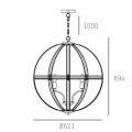 Lampa wisząca okrągła P05735CH ORLANDO