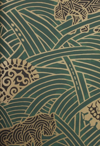 Tapeta Art-Deco York Wallcoverings AF6551 Tibetan Tigers Tea Garden