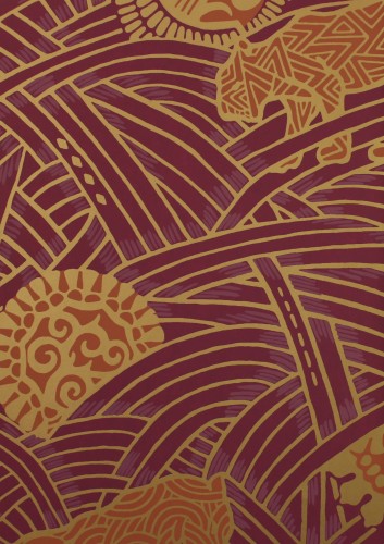 Tapeta Art-Deco York Wallcoverings AF6552 Tibetan Tigers Tea Garden