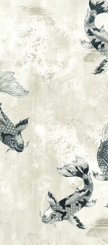 Mural ryby Koi Khroma DG2PON1021 Pond Ink Wall Designs II