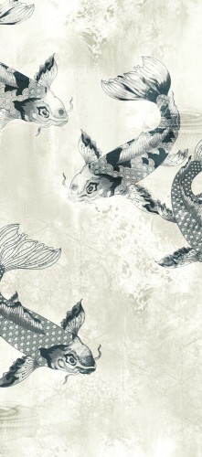Mural ryby Koi Khroma DG2PON1022 Pond Ink Wall Designs II