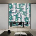Mural geometryczny Khroma DGPRI1013 Leonardo Teal Wall Designs II