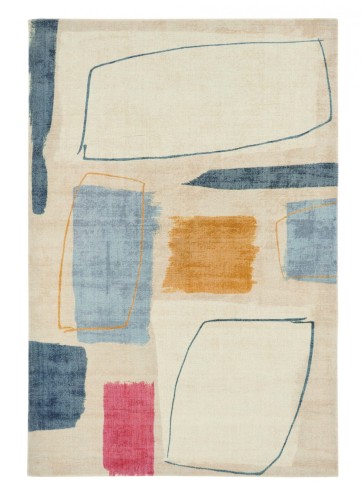 Drukowany dywan w geometryczne wzory - COMPOSITION AMBER 23701