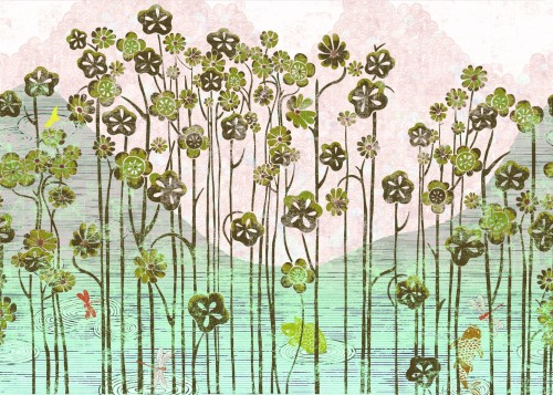 Mural Orientalny Elitis TP28002 Les Pays Lointains Soleil Levant