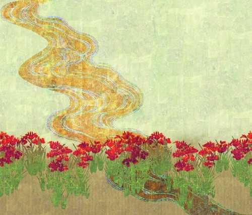 Mural Ogród Elitis TP28301 Mémoire d'un jardin Soleil Levant