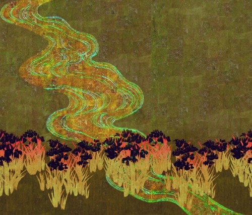 Mural Ogród Elitis TP28304 Mémoire d'un jardin Soleil Levant