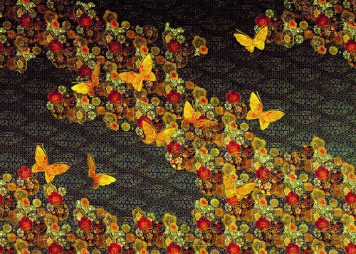 Mural Kwiaty I Motyle Elitis TP28401 Une Histoire de Paradis Soleil Levant