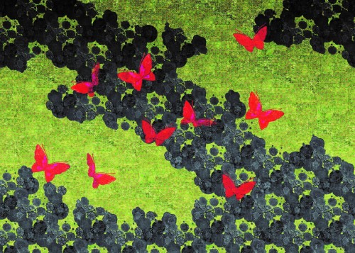 Mural Kwiaty I Motyle Elitis TP28402 Une Histoire de Paradis Soleil Levant