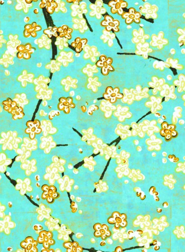 Tapeta kwitnące drzewa wiśni Elitis TP29001 Miroirs de l'ame Soleil Levant