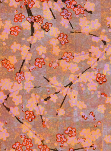 Tapeta kwitnące drzewa wiśni Elitis TP29002 Miroirs de l'ame Soleil Levant