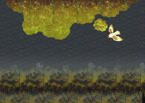 Mural Botaniczny Elitis TP29102 Nouvelles Orientales Soleil Levant