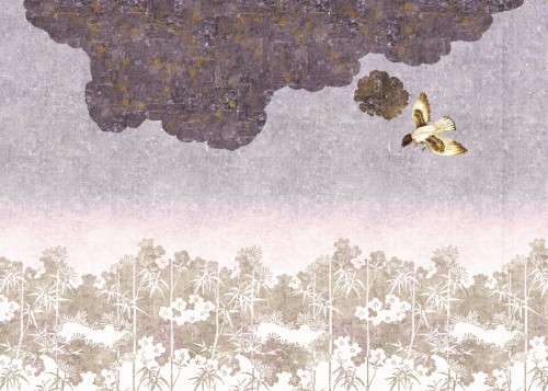 Mural Botaniczny Elitis TP29103 Nouvelles Orientales Soleil Levant