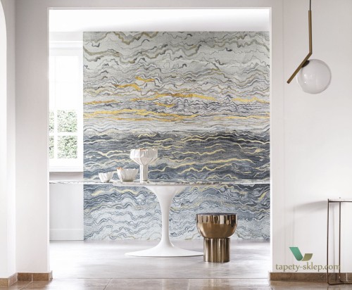 Mural imitujący marmur Casamance 75064192 Azurite Alliages