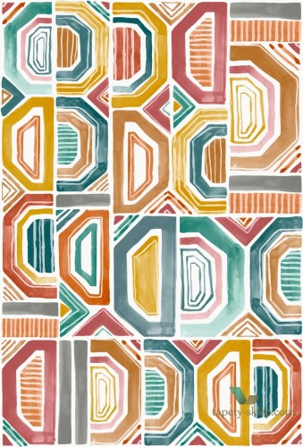 Mural w stylu retro Casamance 75193988 Bogolan Karabane