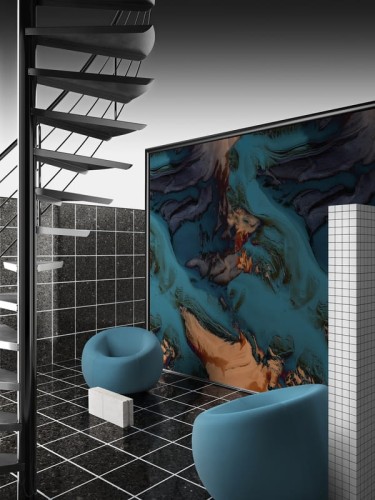 Tapeta Wall&Deco WDLW2101 Layered Waves Contemporary 2021