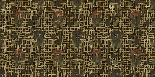Tapeta Labirynt i Kwiaty Inkiostro Bianco INKTGQD2001 Nouveau GoldenWall 2020