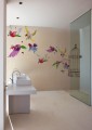 Fototapeta pod prysznic w kolorowe ptaki WET_ES1502 Escape Wall and Deco