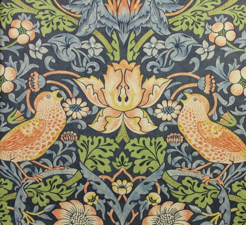 Tapeta Złodziej Truskawek Morris & Co. 216804 Strawberry Thief Compilation ptaki i owoce