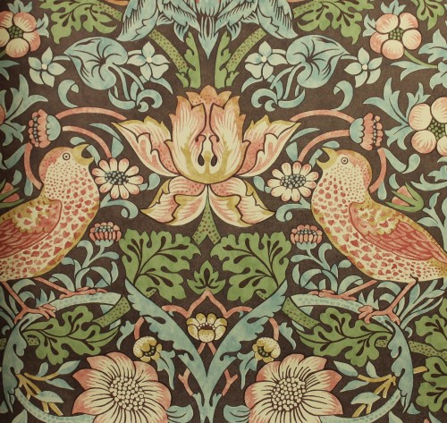 Tapeta Złodziej Truskawek Morris & Co. 216868 Strawberry Thief Compilation ptaki i owoce