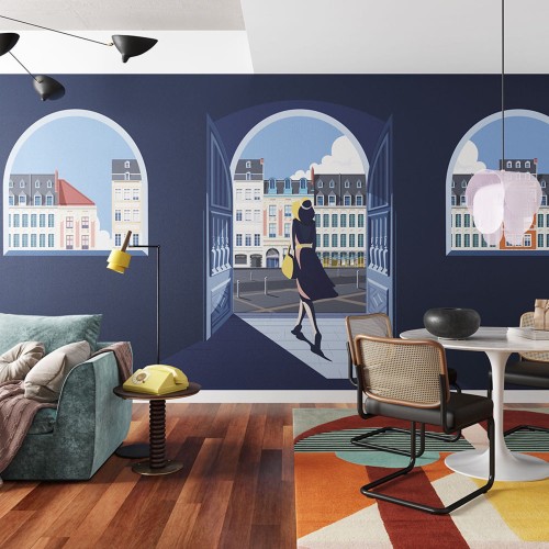 Tapeta Architektura Inkiostro Bianco INKEIAL2001 Classy Inediti Cruise Collection Arcade