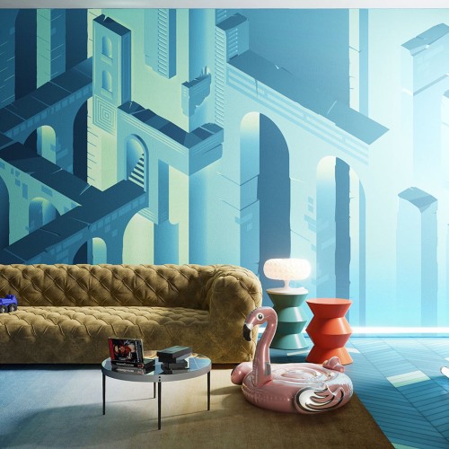 Tapeta Inkiostro Bianco INKEEEG2001 Digi-Maze Inediti Cruise Collection Arcade