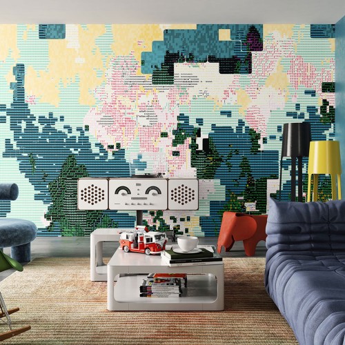 Tapeta Z Motywem Pikseli Inkiostro Bianco INKIINR2001 Infinite Coding Inediti Cruise Collection Arcade