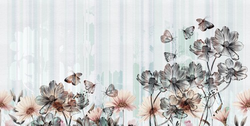 Tapeta Polne Kwiaty Inkiostro Bianco FLOWERLINES INKLSMQ2001 Sketchbook Collection