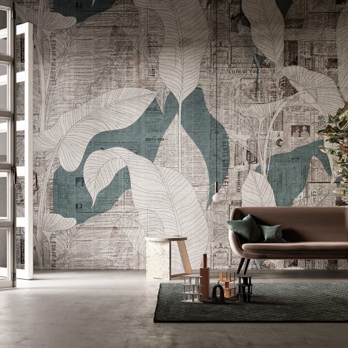 Tapeta Liście Inkiostro Bianco FUORI LUOGO INKGGTA2003 Sketchbook Collection